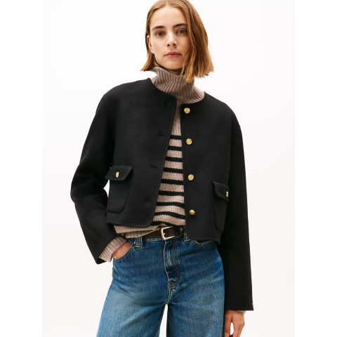 Veste Femme Tommy Hilfiger WOOL BLEND Noir Cloane Vannes WW0WW47446 BDS