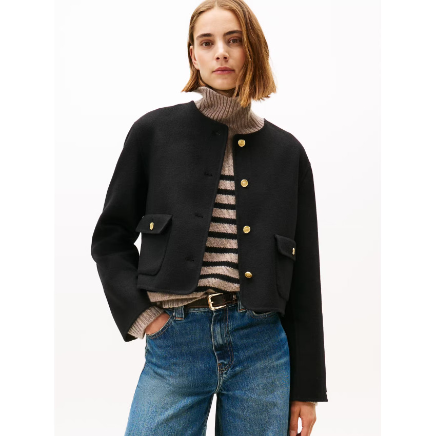 Veste Femme Tommy Hilfiger WOOL BLEND Noir Cloane Vannes WW0WW47446 BDS