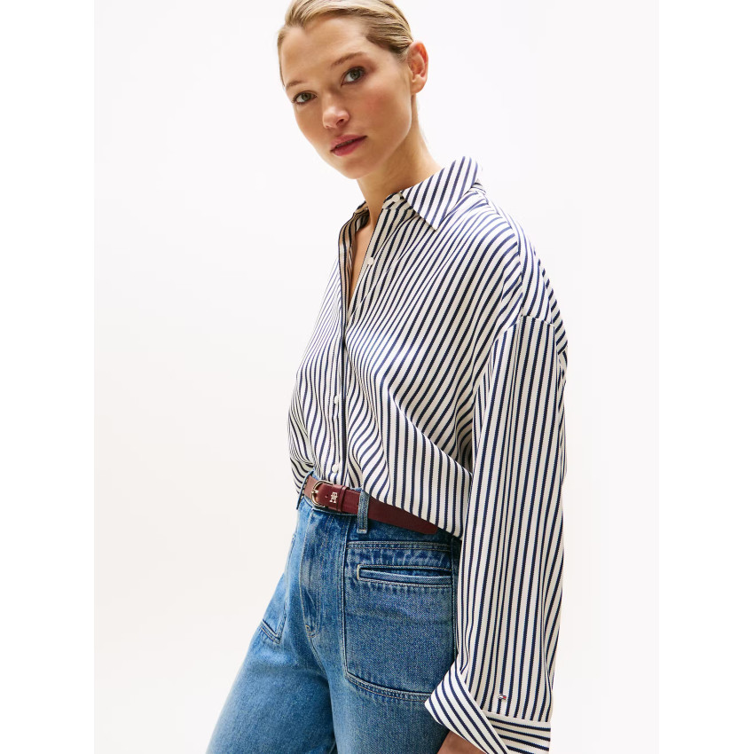 Chemise Femme Tommy Hilfiger TWILL EASY Bleu Marine Cloane Vannes WW0WW45888 0FD