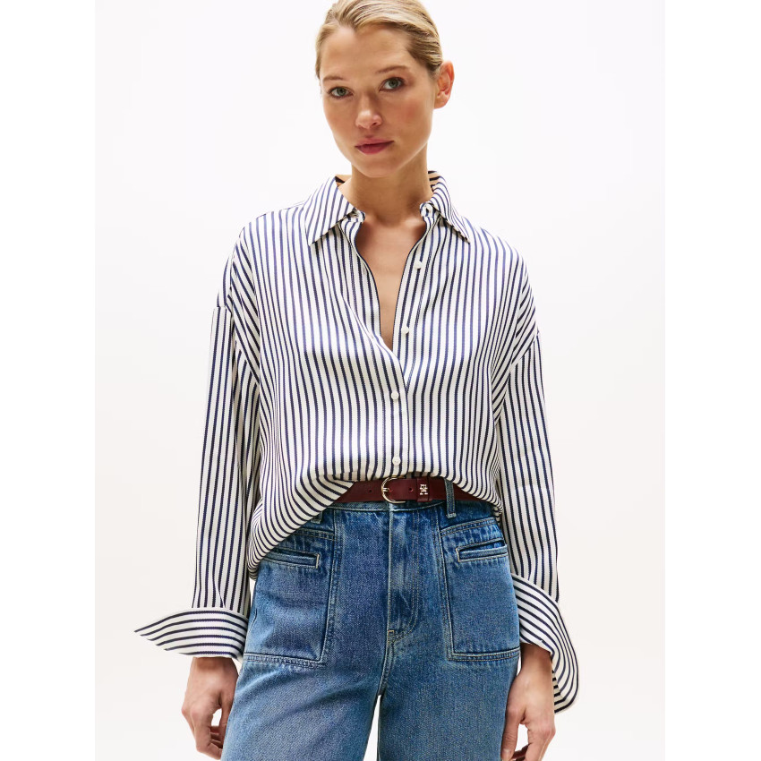 Chemise Femme Tommy Hilfiger TWILL EASY Bleu Marine Cloane Vannes WW0WW45888 0FD