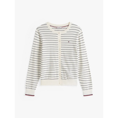 Gilet Femme Tommy Hilfiger JERSEY Ecru Cloane Vannes WW0WW42370 04Q