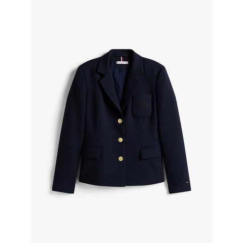 Veste Blazer Femme Tommy Hilfiger PUNTO TONAL Bleu Marine Cloane Vannes WW0WW46660 C1G