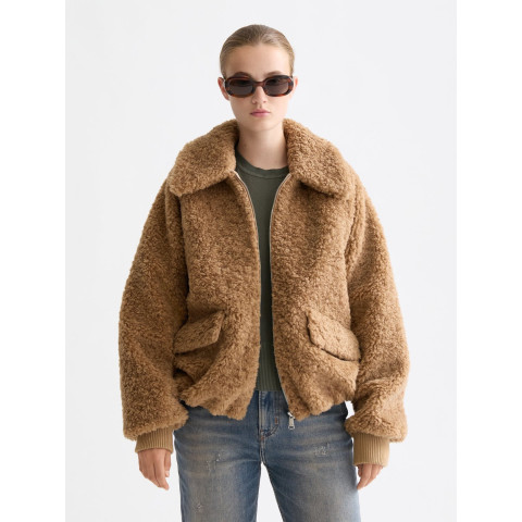 Blouson Femme TEDDY BOMBER Camel Scotch & Soda U9G00921T U294