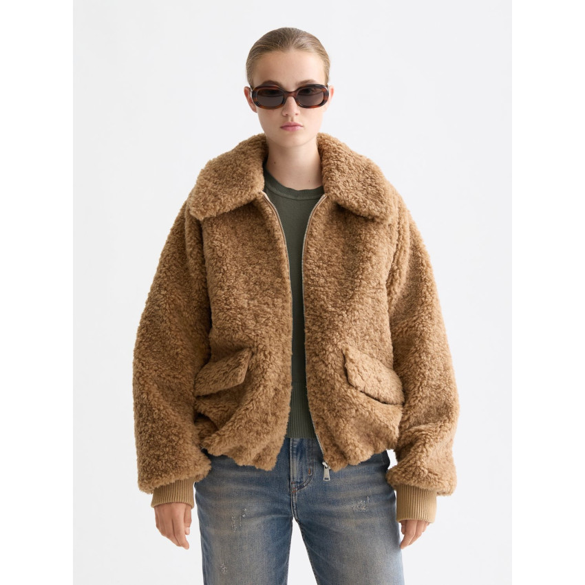 Blouson Femme TEDDY BOMBER Camel Scotch & Soda U9G00921T U294