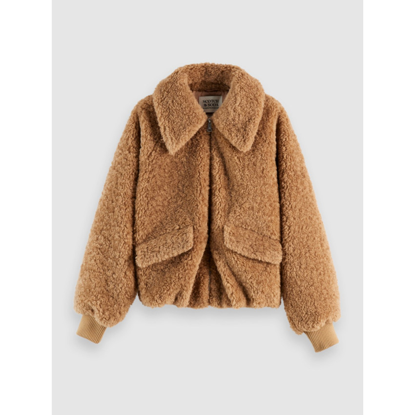 Blouson Femme TEDDY BOMBER Camel Scotch & Soda U9G00921T U294