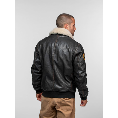 Blouson en Cuir Daytona 73 Homme MOCK Noir Cloane Vannes