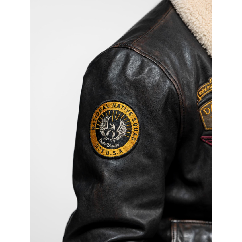 Blouson en Cuir Daytona 73 Homme MOCK Noir Cloane Vannes