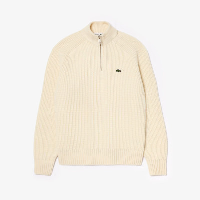 Pull Homme Lacoste Demi-Zip CLASSIC Crème Cloane Vannes AH3134