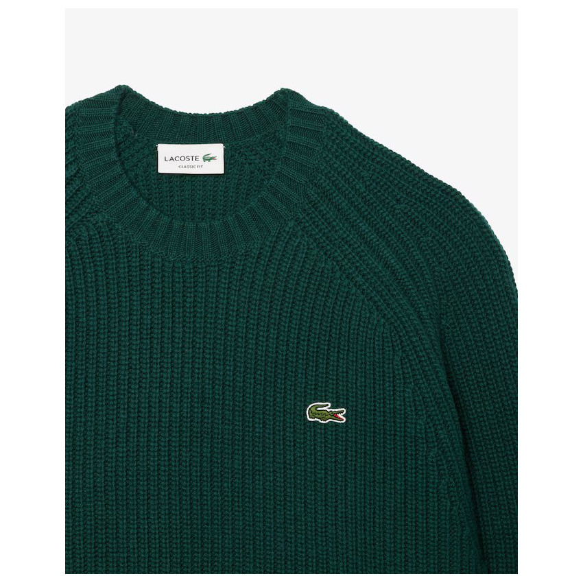 Pull Homme Cardé LACOSTE Vert Foncé AH3142 YZP XFJ