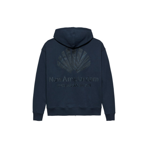 Sweat à Capuche Zippé New Amsterdam Homme LOGO ZIP-UP Bleu Marine Cloane Vannes