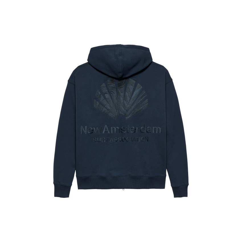 Sweat à Capuche Zippé New Amsterdam Homme LOGO ZIP-UP Bleu Marine Cloane Vannes