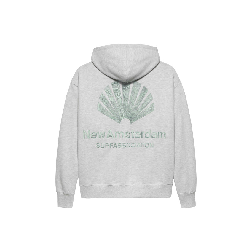 Sweat à Capuche New Amsterdam Surf Association Homme LOGO Gris Clair Cloane Vannes