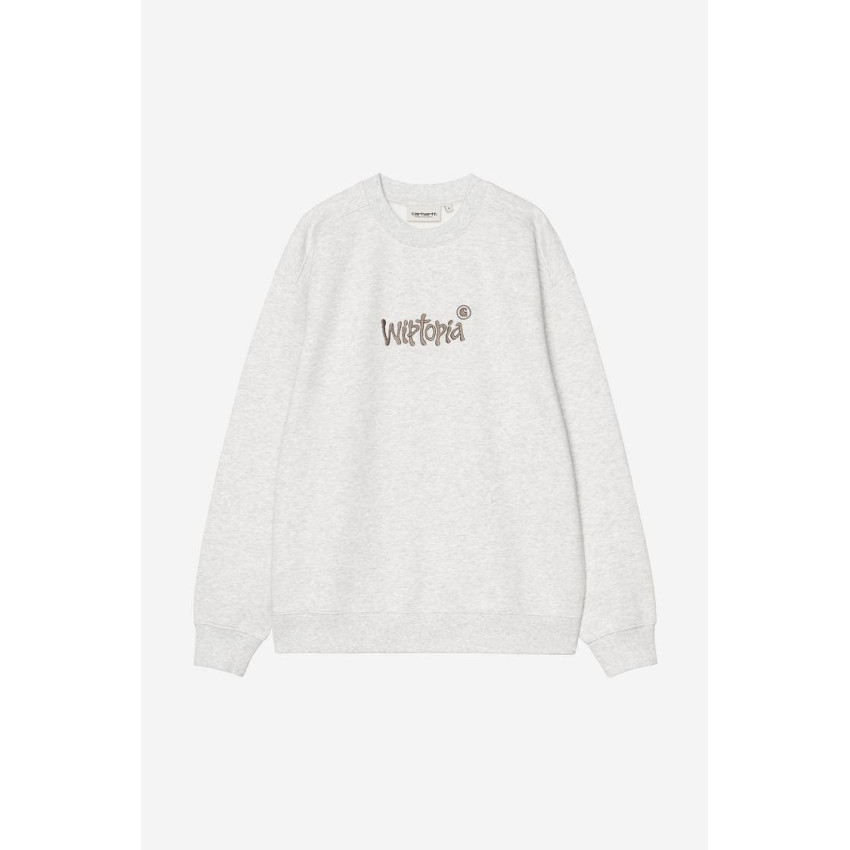 Sweat Femme Carhartt Wip WIPTOPIA SCRIPT Gris Clair Cloane Vannes I035515 3F2