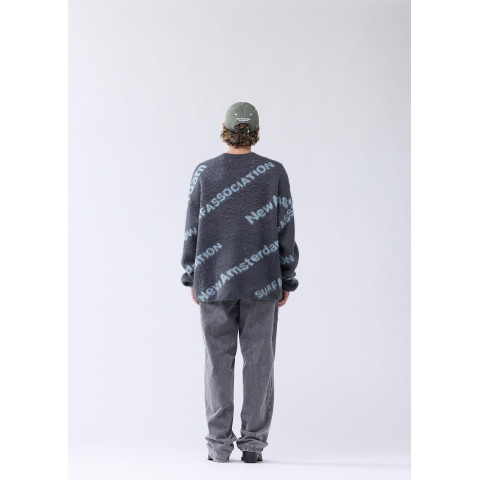 Pull Homme New Amsterdam Surf Association JACQUARD KNIT Anthracite Cloane Vannes