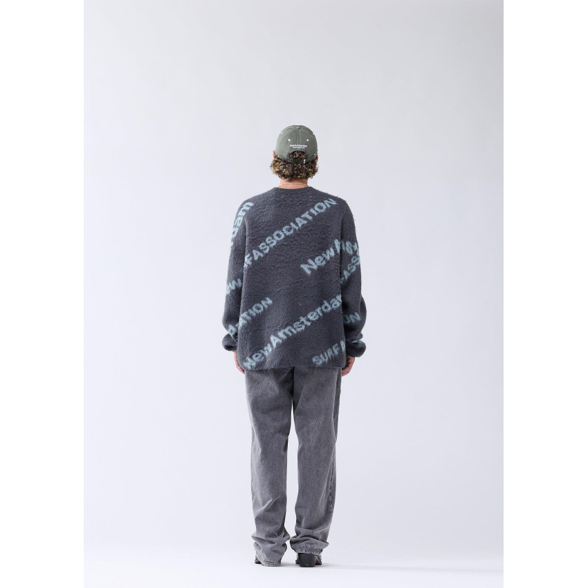 Pull Homme New Amsterdam Surf Association JACQUARD KNIT Anthracite Cloane Vannes