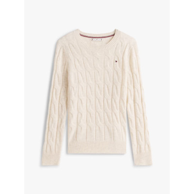 Pull Femme SOFT WOOL CABLE Ecru, Marron ou Bleu