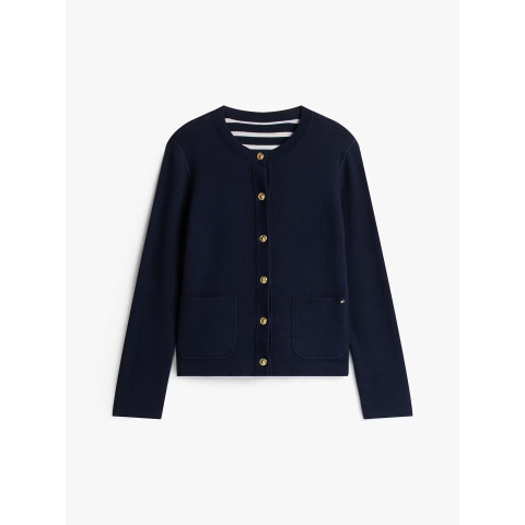 Gilet Réversible Femme Tommy Hilfiger JERSEY Bleu Marine Cloane Vannes WW0WW40846