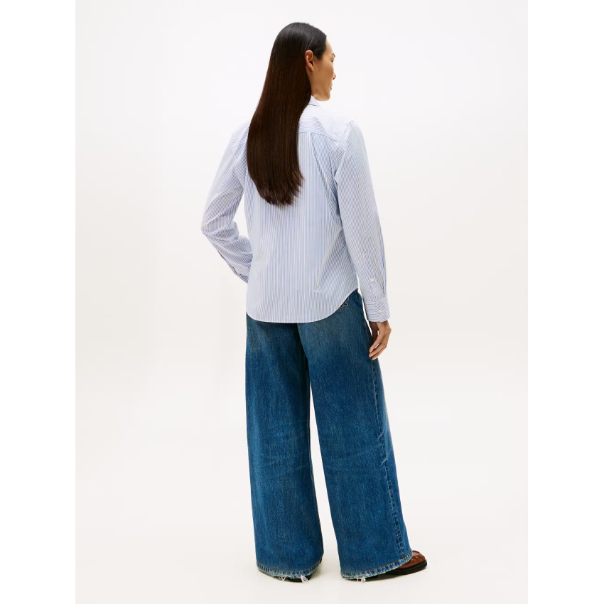 Chemise Femme Tommy Hilfiger POPLIN Bleu Ciel Cloane Vannes WW0WW47169 0X7