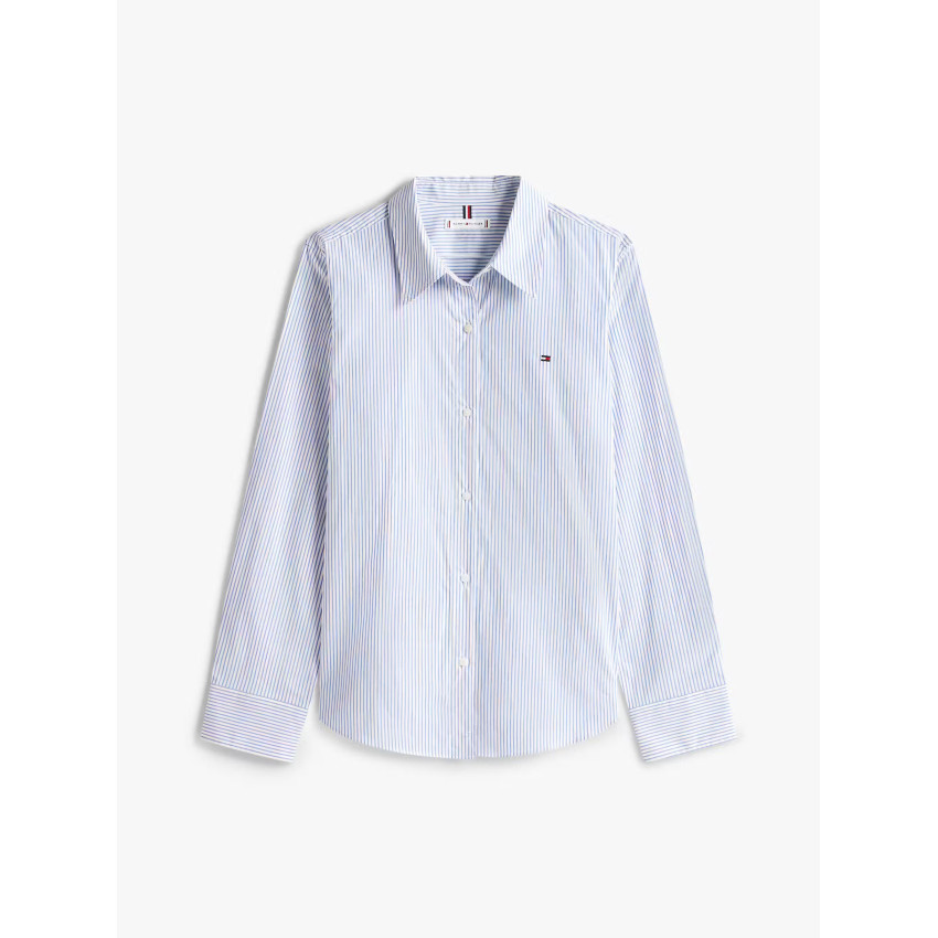 Chemise Femme Tommy Hilfiger POPLIN Bleu Ciel Cloane Vannes WW0WW47169 0X7