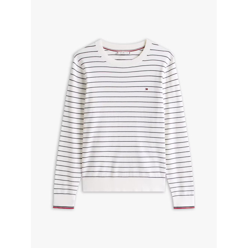 Pull Femme Tommy Hilfiger STITCH Ecru Cloane Vannes WW0WW44984 0FH