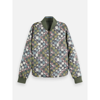 Blouson Réversible Scotch & Soda Femme QUILTED Kaki Cloane Vannes U9G00901T U360