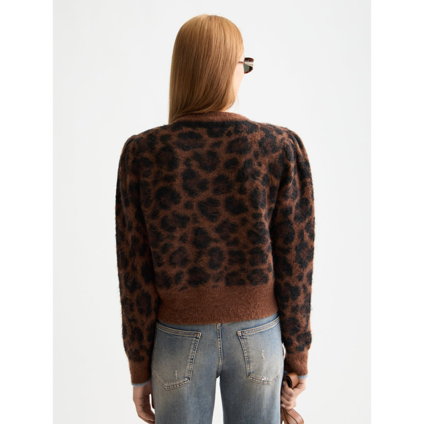 Gilet Femme Scotch & Soda FUZZY Leopard Cloane Vannes