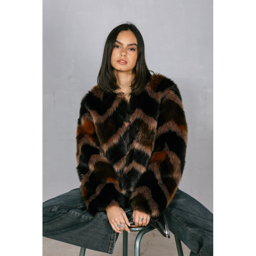 Manteau Fourrure Freeman T Porter Femme MILANI Leopard Cloane Vannes 24407782 PC100 0