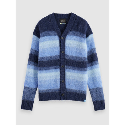 Cardigan Homme ALPACA WOOL Bleu Cloane Vannes 181642 410