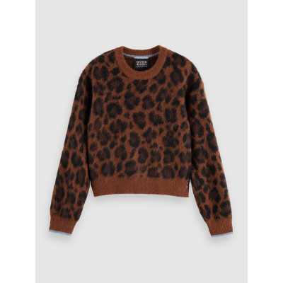 Pull Femme FUZZY JACQUARD Leopard Cloane Vannes U9B01032T U297