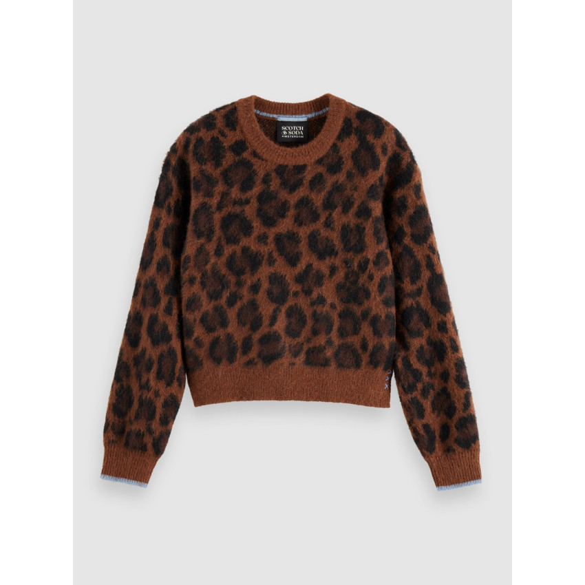Pull Femme FUZZY JACQUARD Leopard Cloane Vannes U9B01032T U297