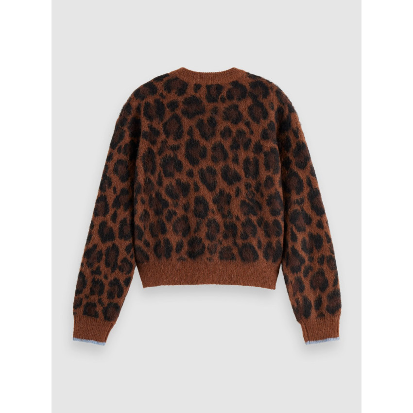 Pull Femme FUZZY JACQUARD Leopard Cloane Vannes U9B01032T U297