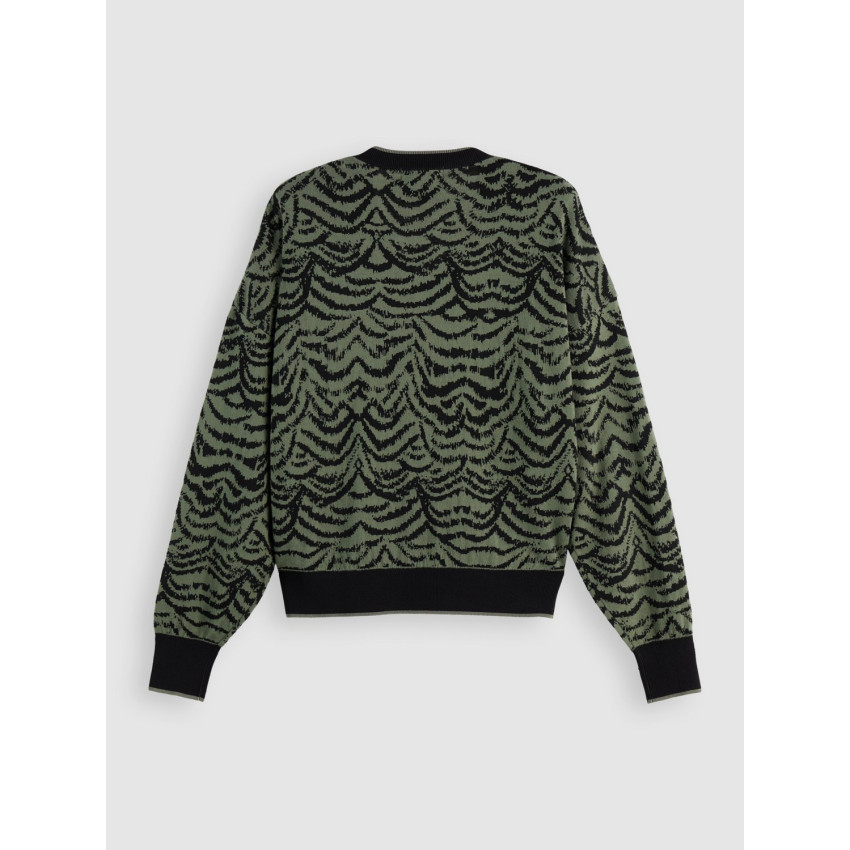 Pull Femme Scotch & Soda JACQUARD Kaki Cloane Vannes U9B01028T U364