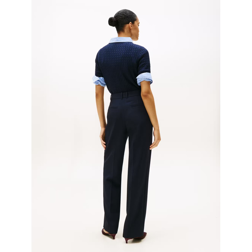 Pantalon Femme Tommy Hilfiger PUNTO Bleu Marine Cloane Vannes WW0WW48355 C1G