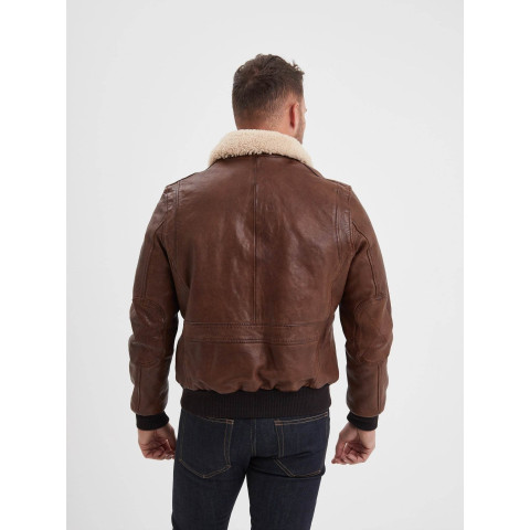Blouson en Cuir Daytona 73 Homme CORSAIR Marron Cloane Vannes FUR SHEEP PE