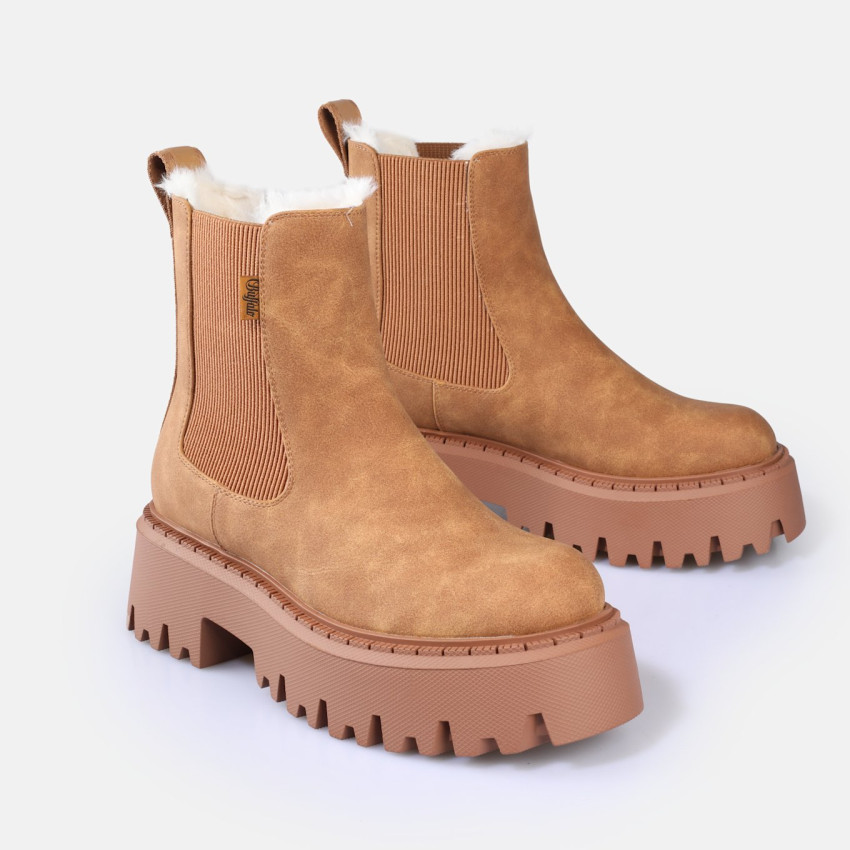 Bottines Femme Buffalo ASPEN WARM Marron Cloane Vannes 1270121