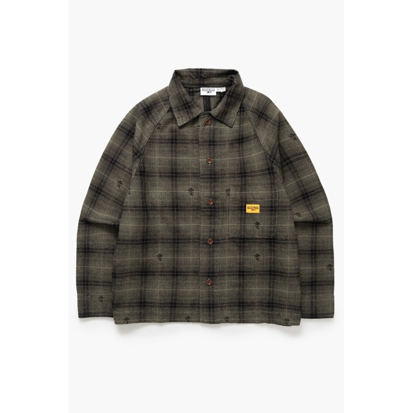 Veste Homme Service Works THISTLE PLAID Kaki Cloane Vannes