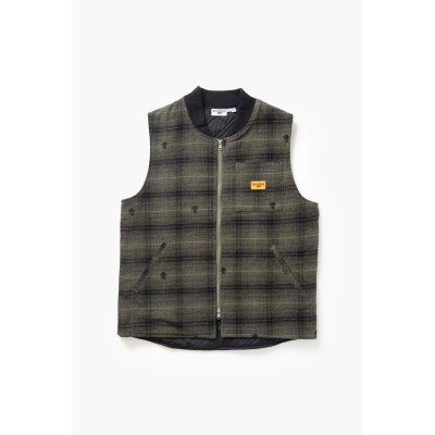 Veste Sans Manches Service Works Homme THISTLE PLAID Kaki Cloane Vannes