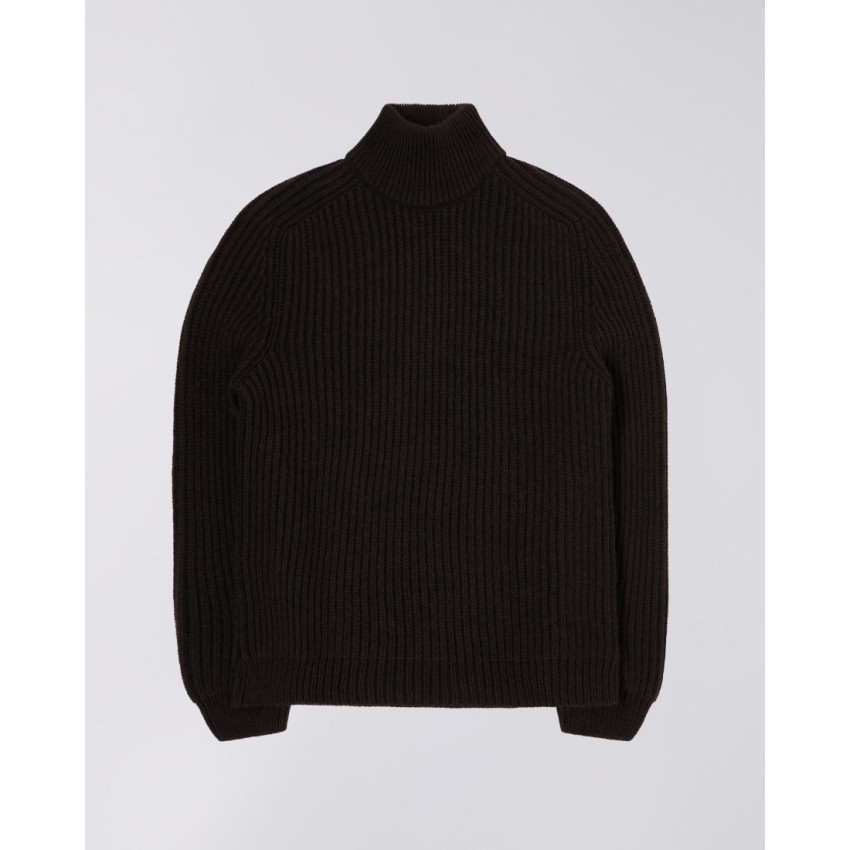 Pull Col Roulé Edwin Homme RONI Noir Cloane Vannes I029755