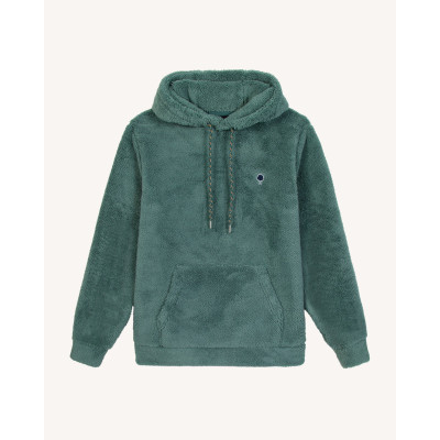 Sweat à Capuche Polaire Faguo Homme DIRAC Vert Cloane Vannes F25PL0903 GRE36