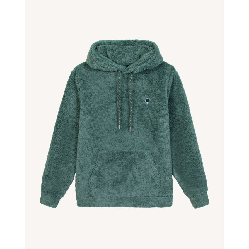 Sweat à Capuche Polaire Faguo Homme DIRAC Vert Cloane Vannes F25PL0903 GRE36