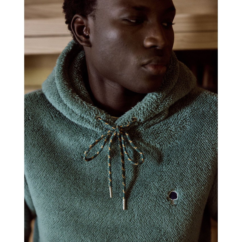 Sweat à Capuche Polaire Faguo Homme DIRAC Vert Cloane Vannes F25PL0903 GRE36