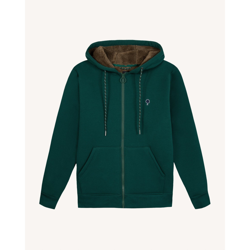 Sweat à Capuche Zippé Faguo Homme MEYGAL Vert Cloane Vannes