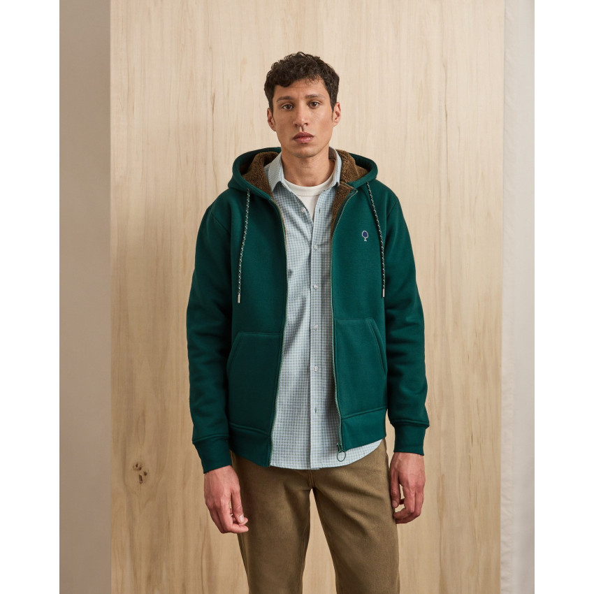 Sweat à Capuche Zippé Faguo Homme MEYGAL Vert Cloane Vannes