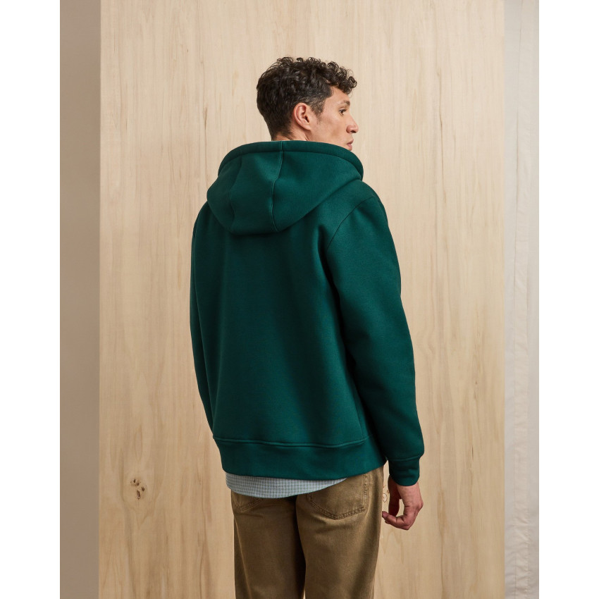 Sweat à Capuche Zippé Faguo Homme MEYGAL Vert Cloane Vannes