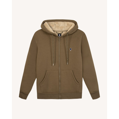 Sweat à Capuche Zippé Faguo Homme MEYGAL Marron Cloane Vannes F25SW0109 BRO36