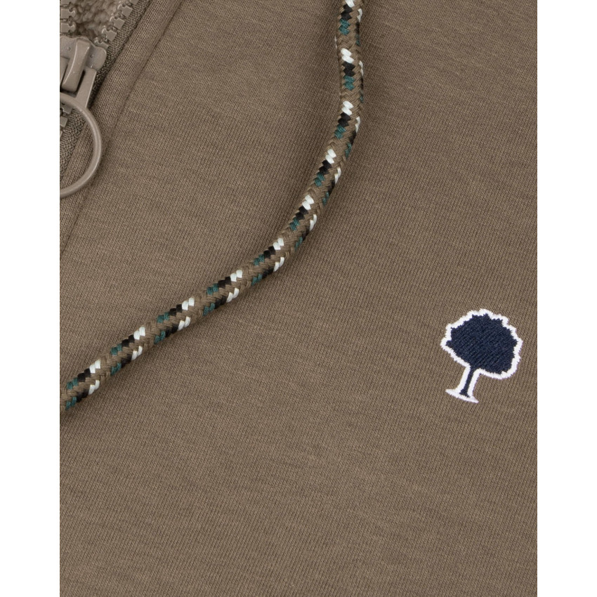 Sweat à Capuche Zippé Faguo Homme MEYGAL Marron Cloane Vannes F25SW0109 BRO36