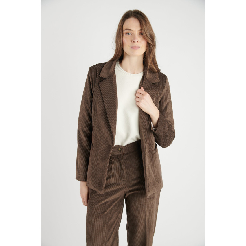 Veste Blazer Pako Litto Femme BETH Marron Cloane Vannes BL3946