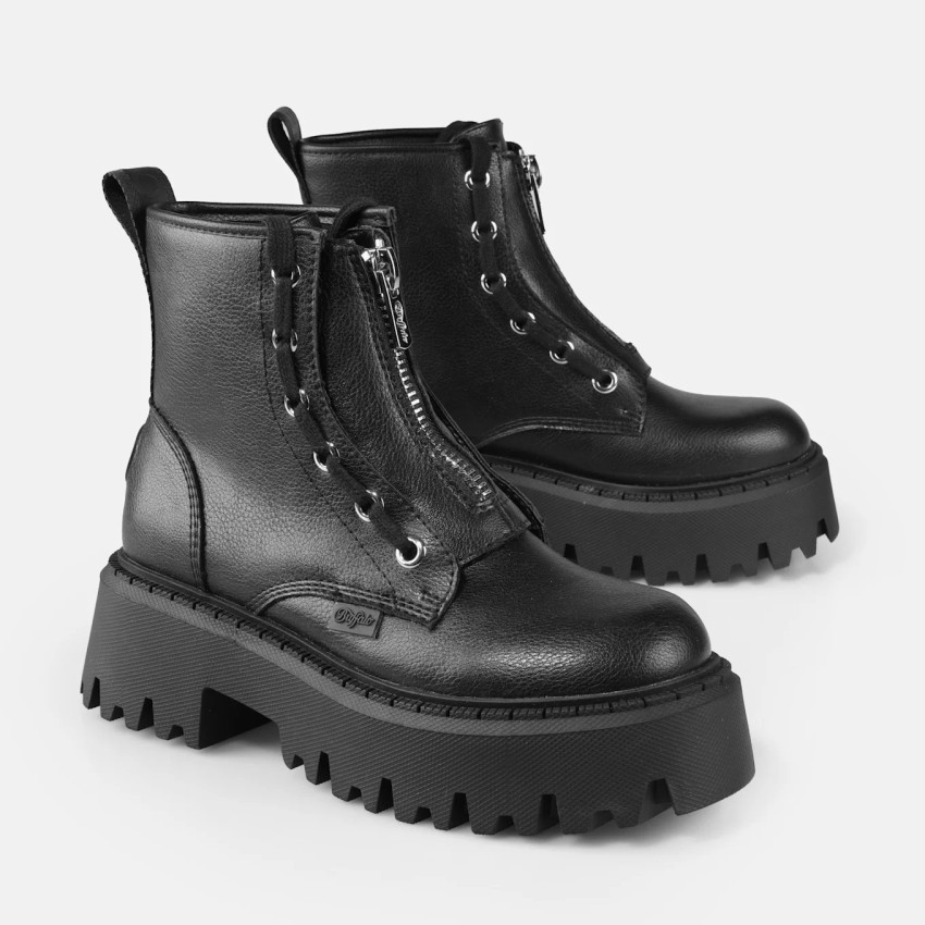 Bottines Femme Buffalo CHELSEA ASPEN FRONT ZIP Noir Cloane Vannes 1270122