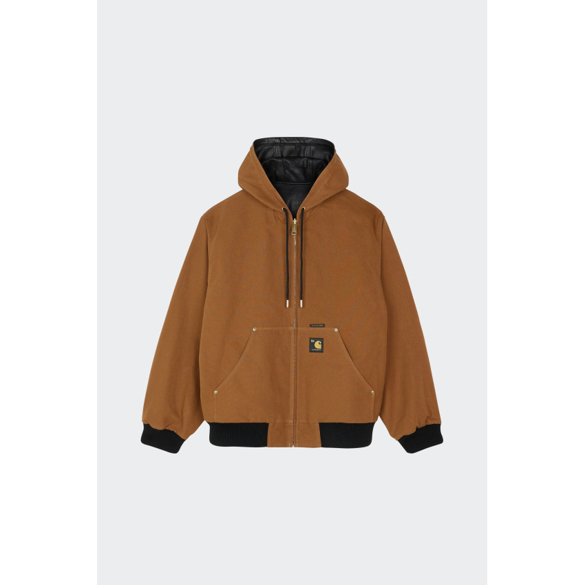 Blouson En Cuir Réversible Homme OG ACTIVE JACKET 50TH ANNIVERSARY Carhartt Wip Noir et Camel - Édition Limitée Cloane Vannes