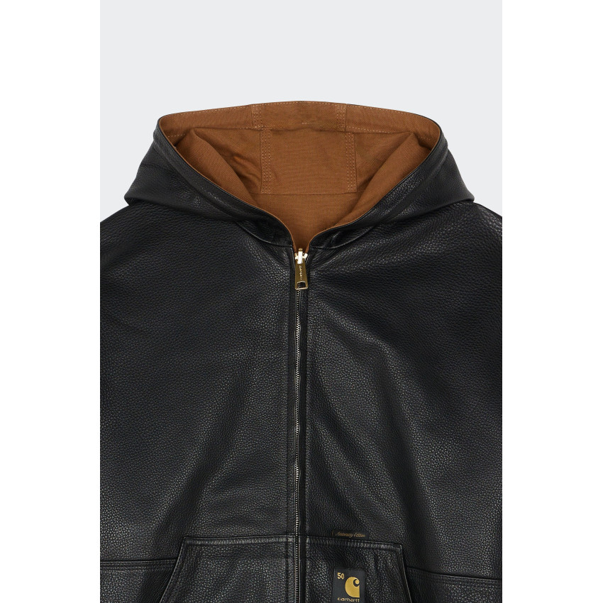Blouson En Cuir Réversible Homme OG ACTIVE JACKET 50TH ANNIVERSARY Carhartt Wip Noir et Camel - Édition Limitée Cloane Vannes